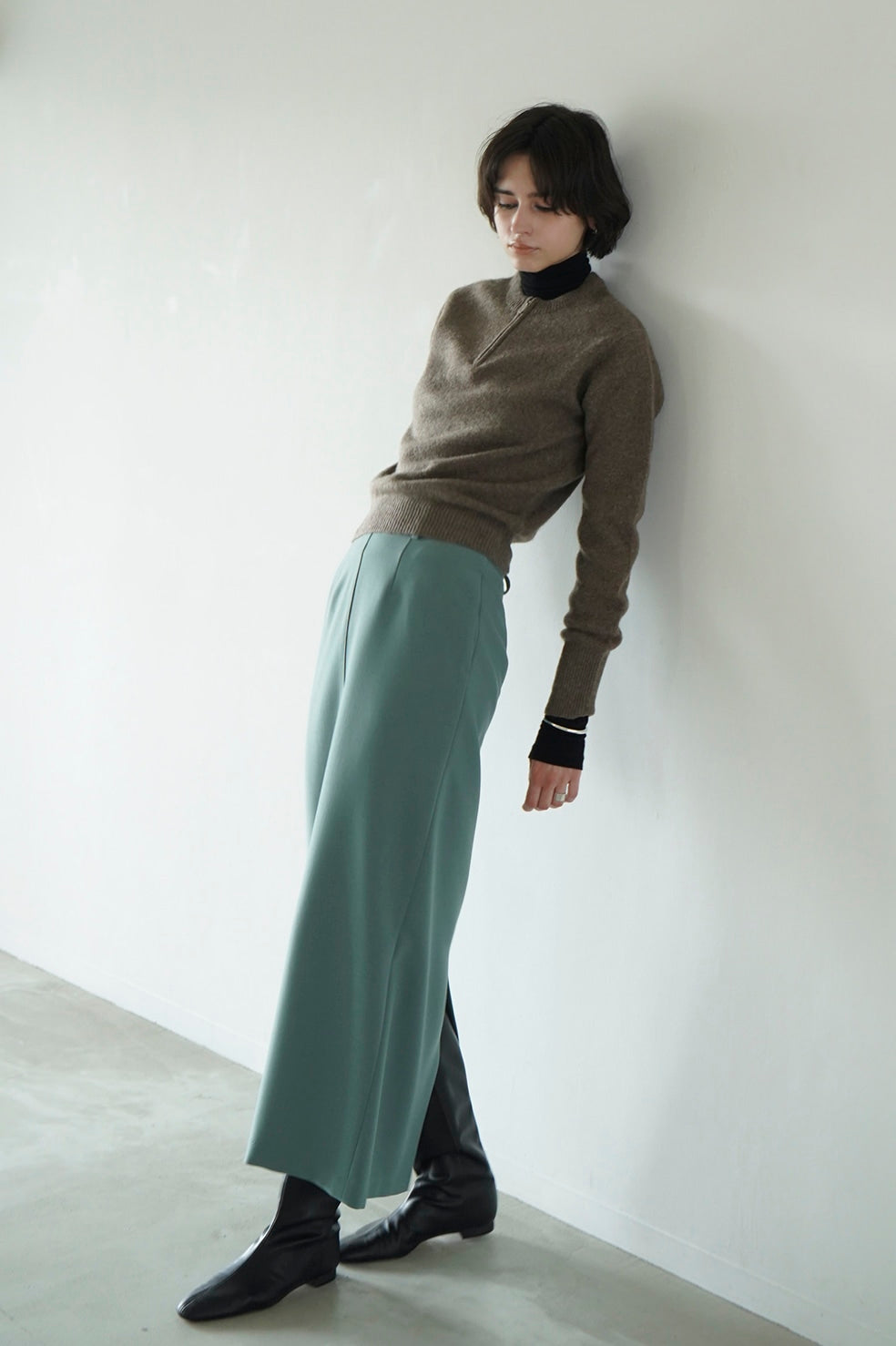 
                  
                    W FACE HALF ZIP YAK KNIT TOPS
                  
                