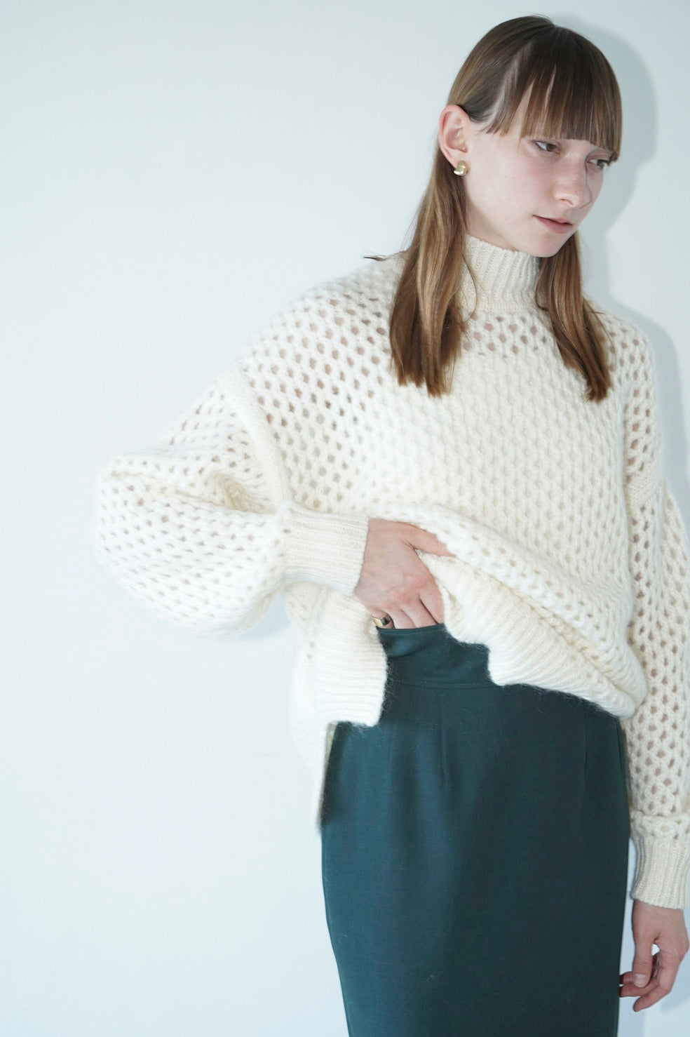 DOT MESH MOHAIR OVER KNIT TOPS – OBLIGE