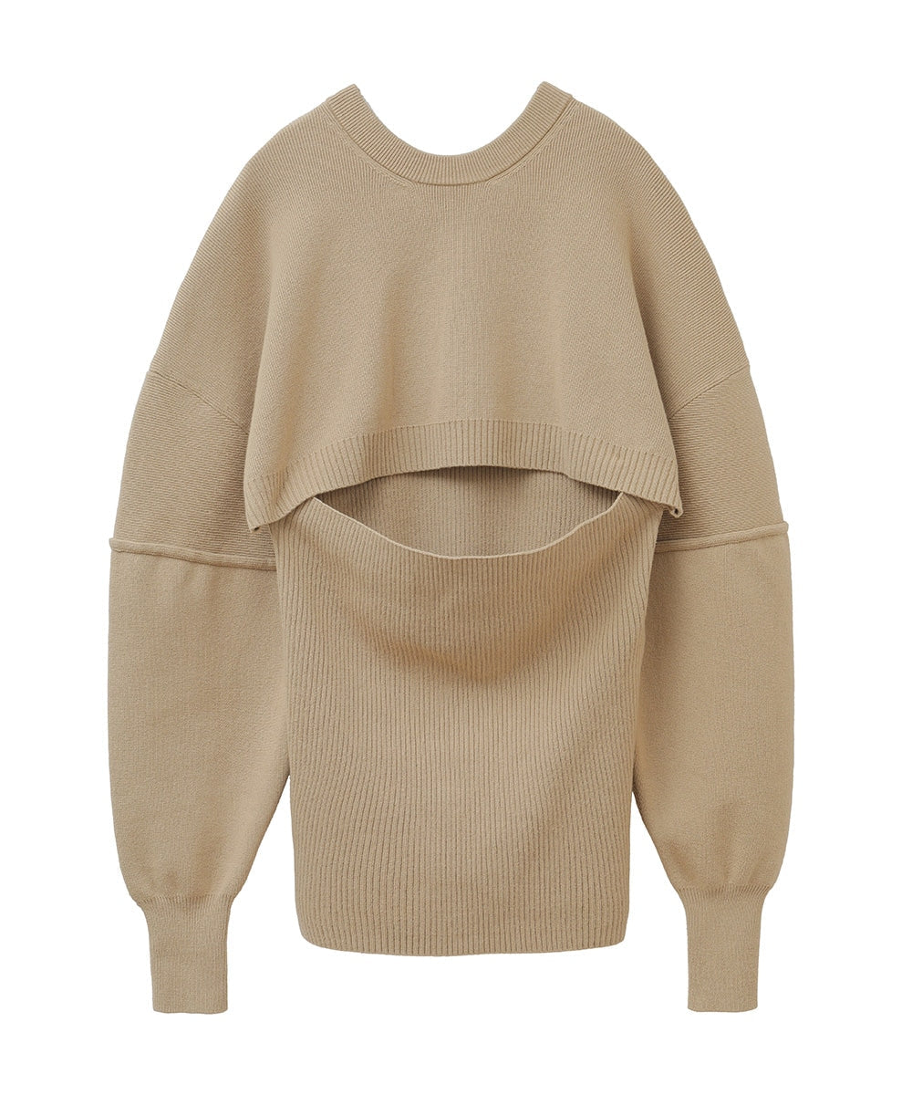 3WAY ARRANGE SEPARATE KNIT TOPS -BEIGE – OBLIGE