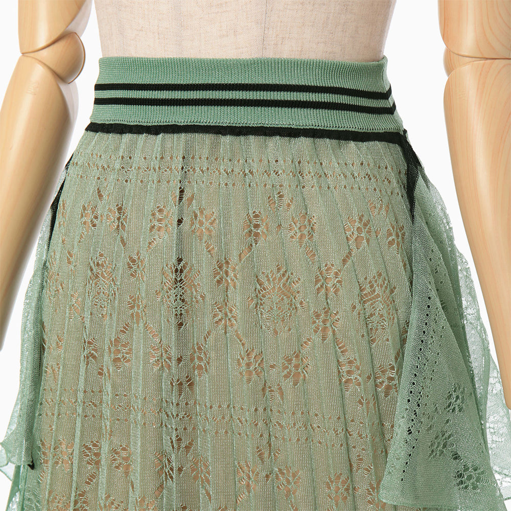 Wrapping Knit Skirt -GREEN – OBLIGE