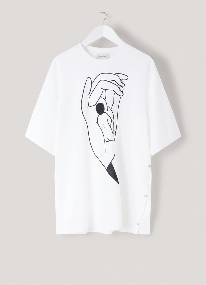 
                  
                    PRINTED T-SHIRT WITH SIDE SLIT -WHITE
                  
                