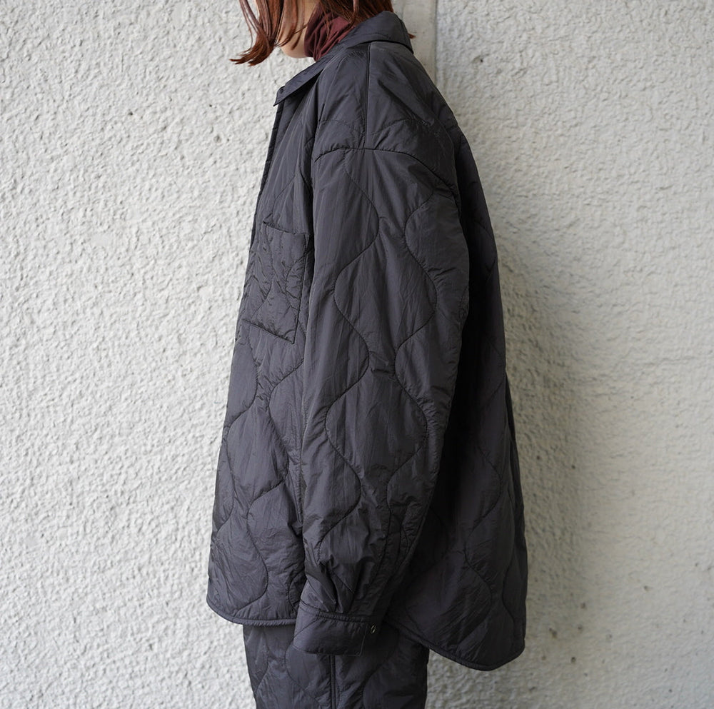 Oversized Quilted Zip Shirt Jacket