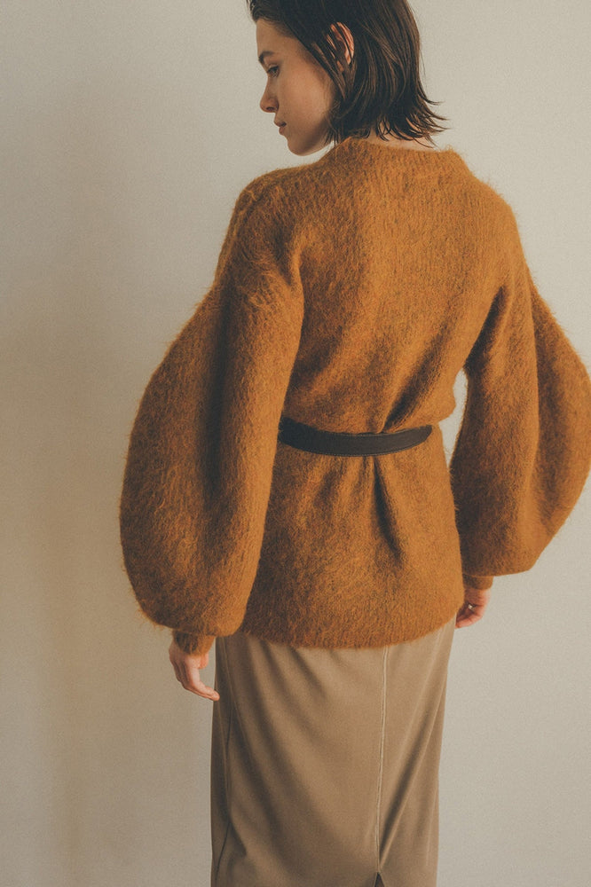 
                  
                    ROUND SLEEVE MOHAIR KNIT TOPS -YELLOW
                  
                