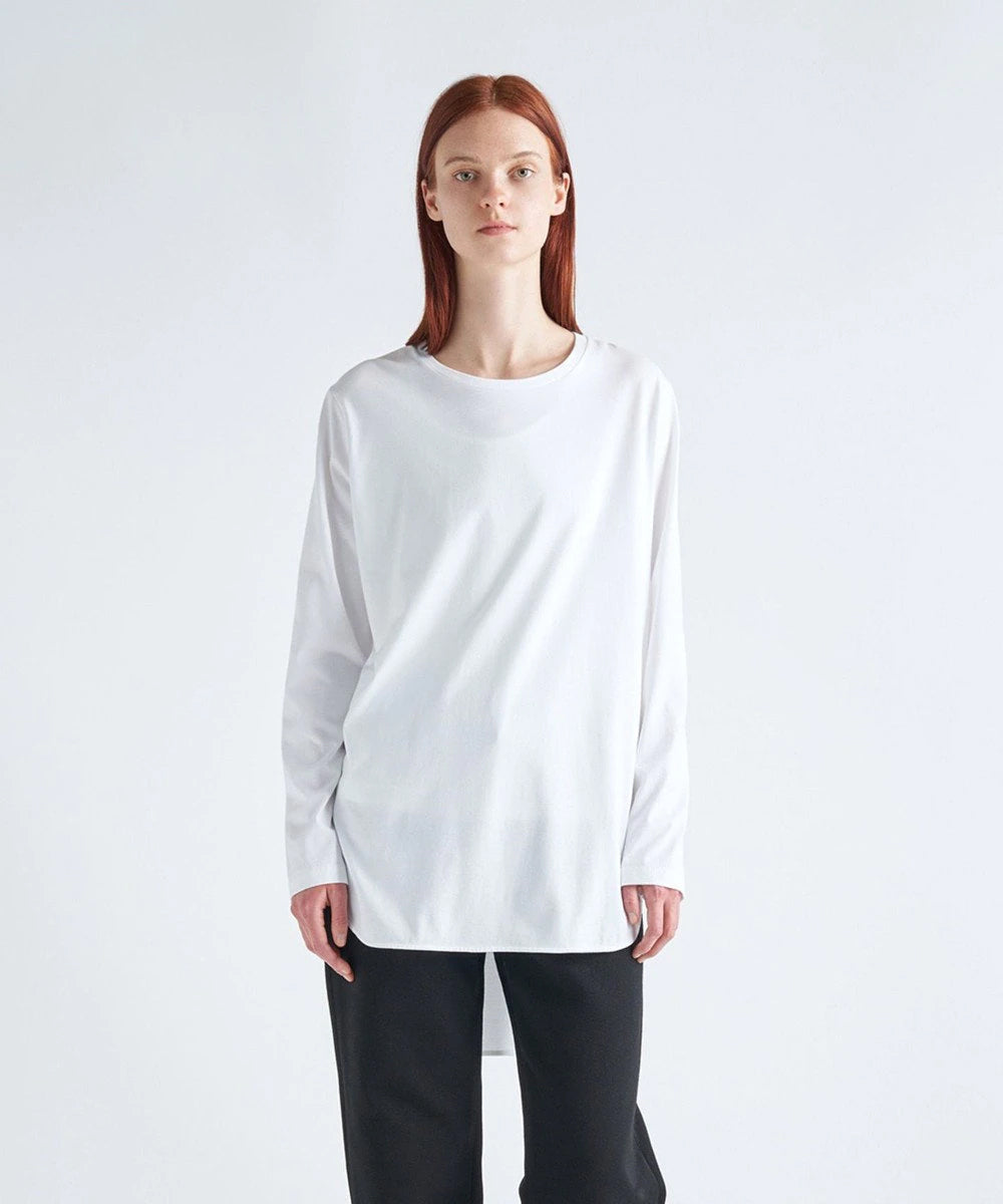 SUVIN 60/2 | ROUND HEM L/S T-SHIRT -GRAY