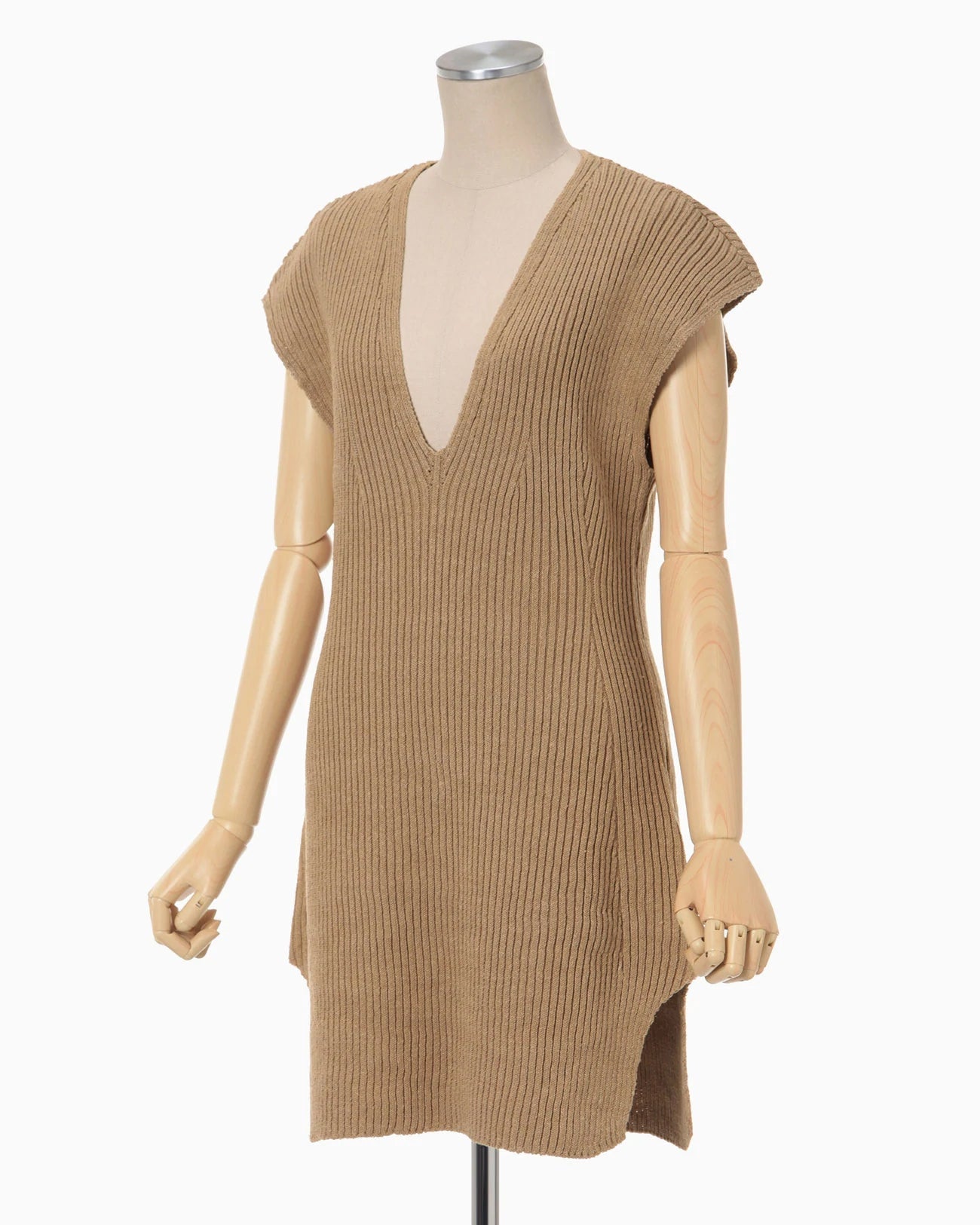 
                  
                    Washable Linen Knitted Vest -BROWN
                  
                