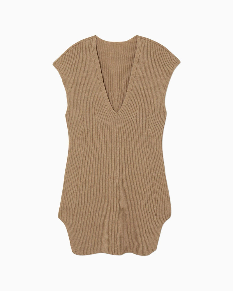 
                  
                    Washable Linen Knitted Vest -BROWN
                  
                