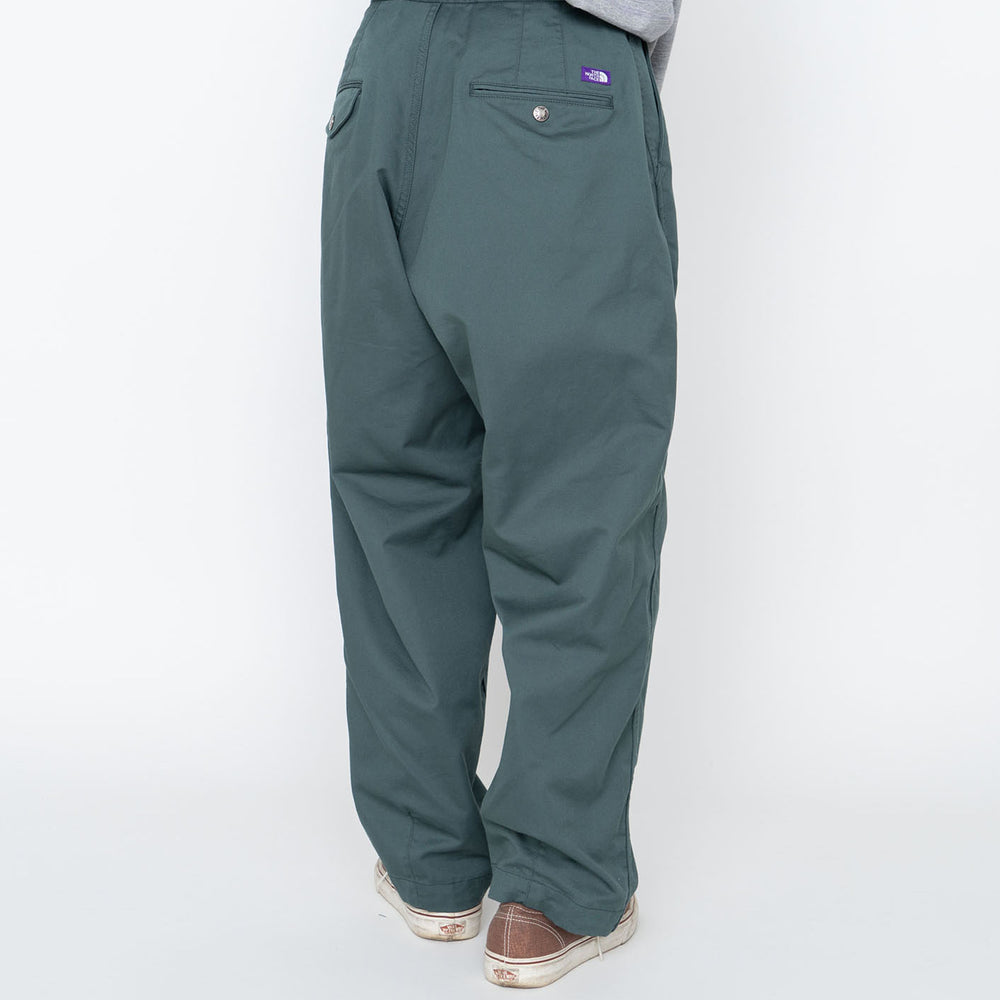 STRETCH TWILL WIDE TAPERED PANTS – OBLIGE