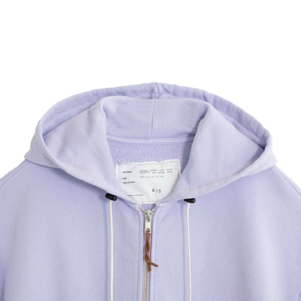 SHORT ZIP HOODIE SWEAT LILAC