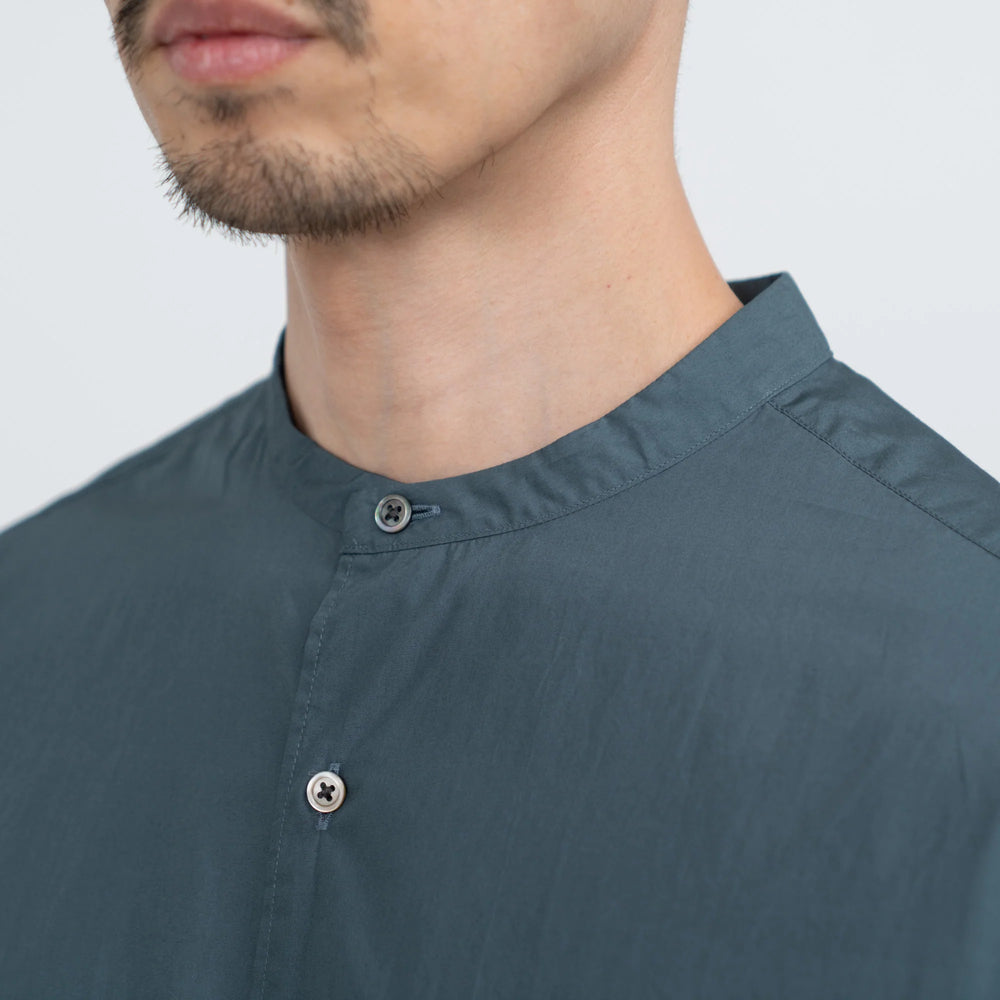 BROAD L/S OVERSIZED BAND COLLAR SHIRT – OBLIGE