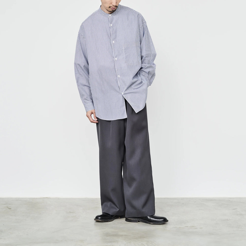 
                  
                    BROAD STRIPE L/S OVERSIZED BAND COLLAR SHIRT
                  
                