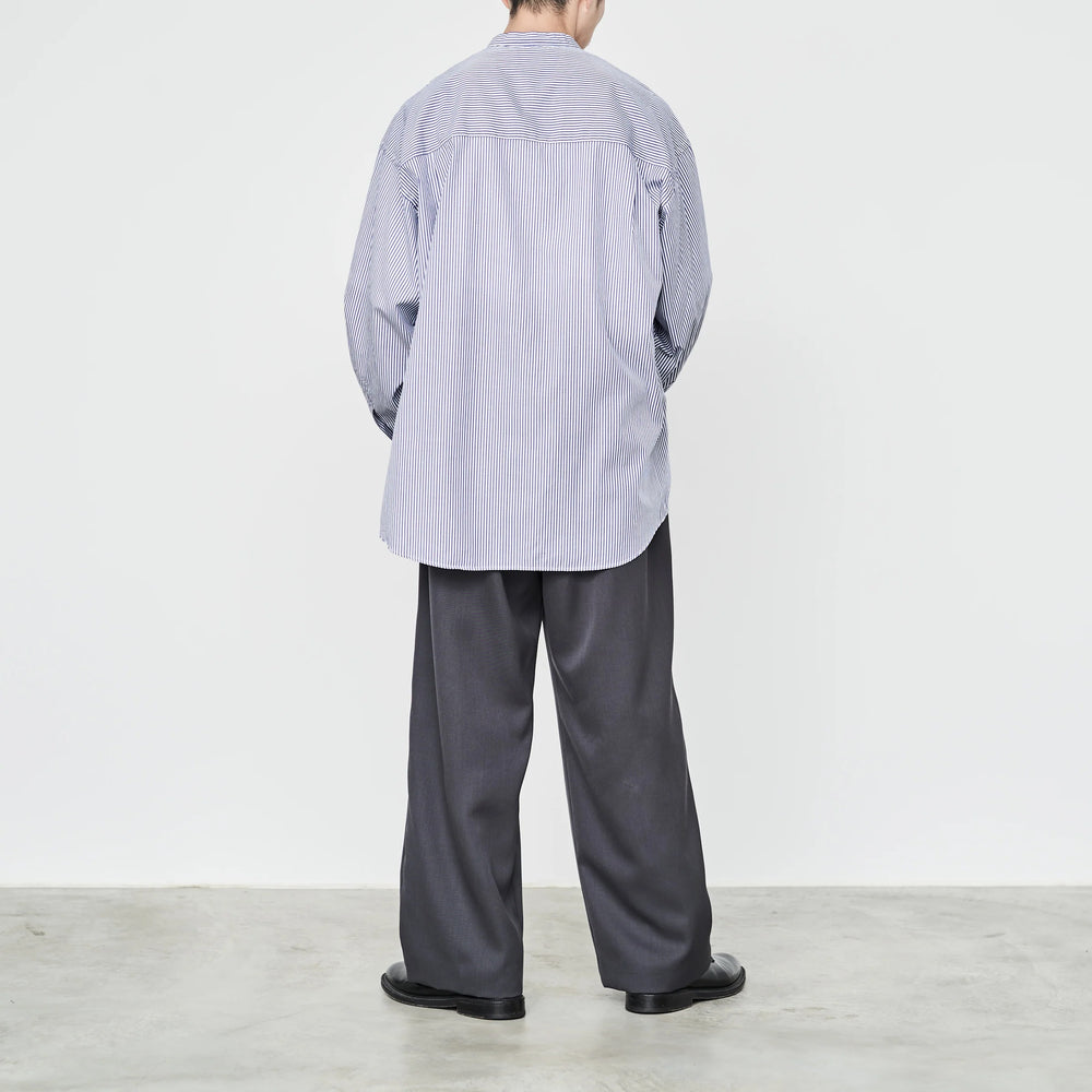 
                  
                    BROAD STRIPE L/S OVERSIZED BAND COLLAR SHIRT
                  
                