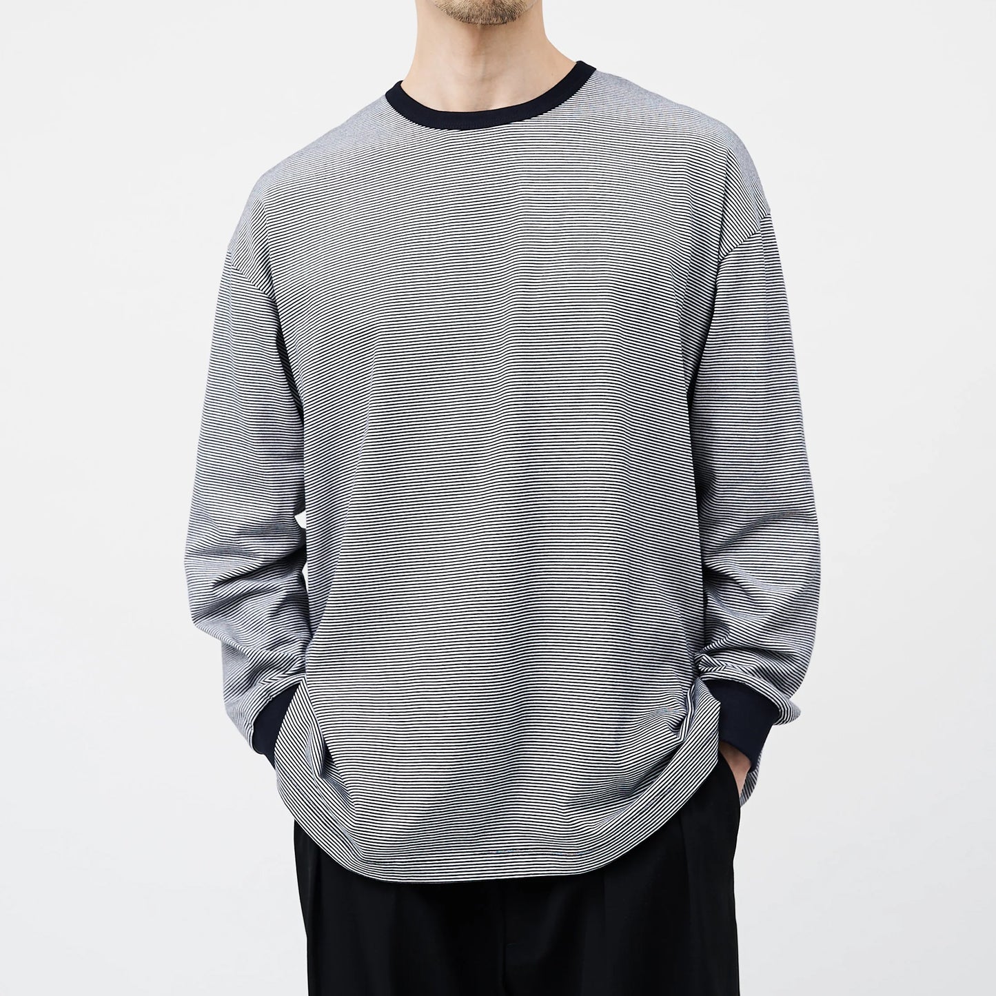 NARROW BORDER L/S TEE – OBLIGE