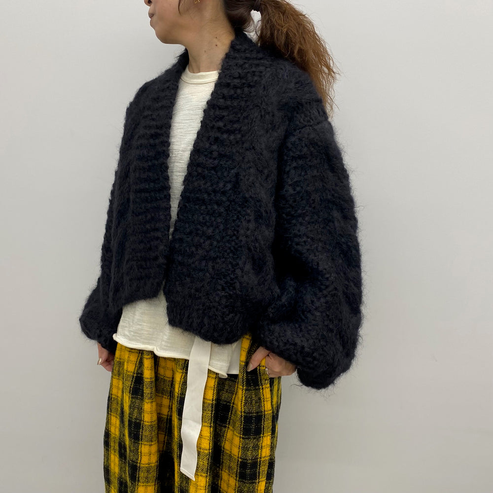 サイズ身幅約435㎝HERMESエルメスざっくり着られる縄編みカーディガン