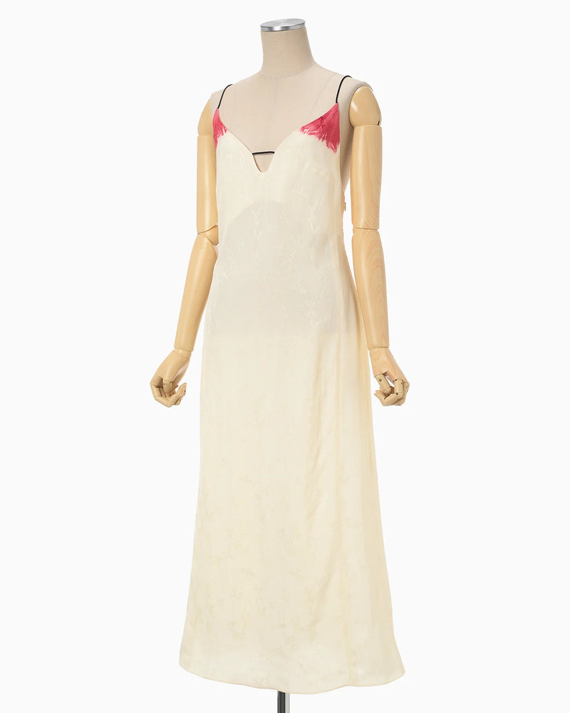 Crane Pattern Jacquard Hand-Dyed Slip Dress – OBLIGE